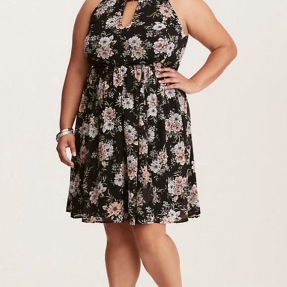 torrid Dresses & Skirts - FLORAL PRINT CHIFFON MIDI TANK DRESS